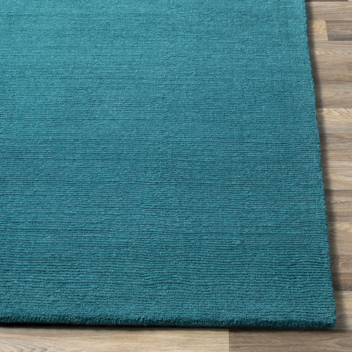 Minford Modern Solid Teal Wool Area Rug - The Rug Decor