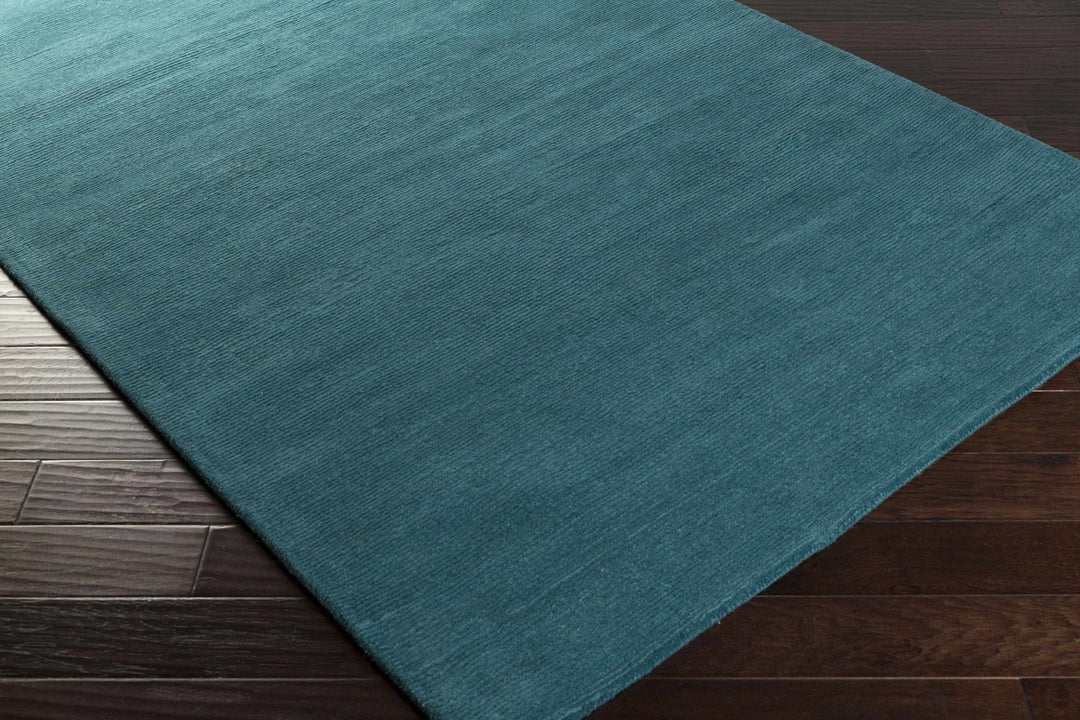 Minford Modern Solid Teal Wool Area Rug - The Rug Decor