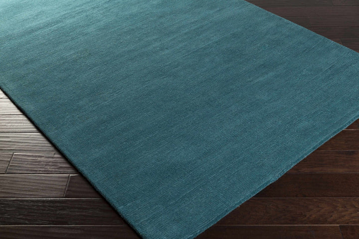 Minford Modern Solid Teal Wool Area Rug - The Rug Decor