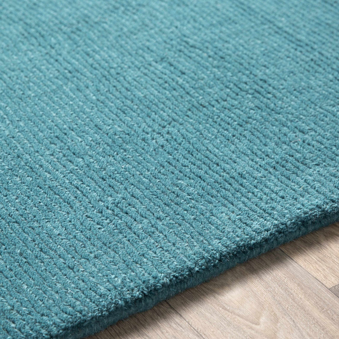 Minford Modern Solid Teal Wool Area Rug - The Rug Decor
