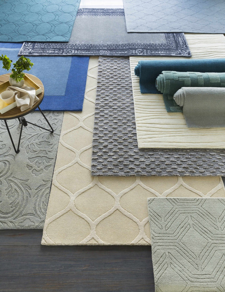 Minford Modern Solid Teal Wool Area Rug - The Rug Decor