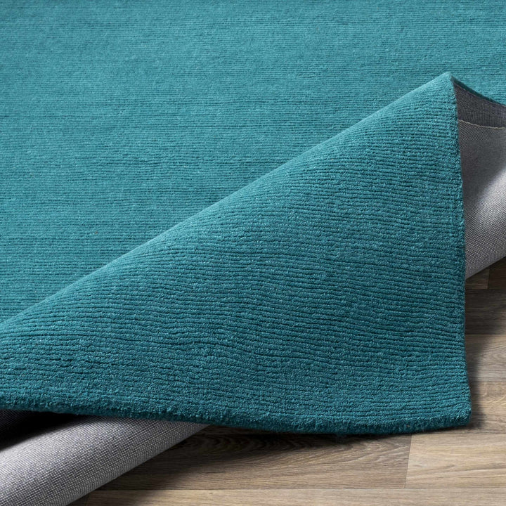 Minford Modern Solid Teal Wool Area Rug - The Rug Decor