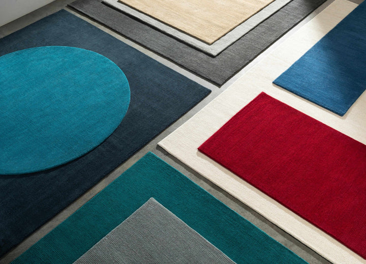 Minford Modern Solid Teal Wool Area Rug - The Rug Decor