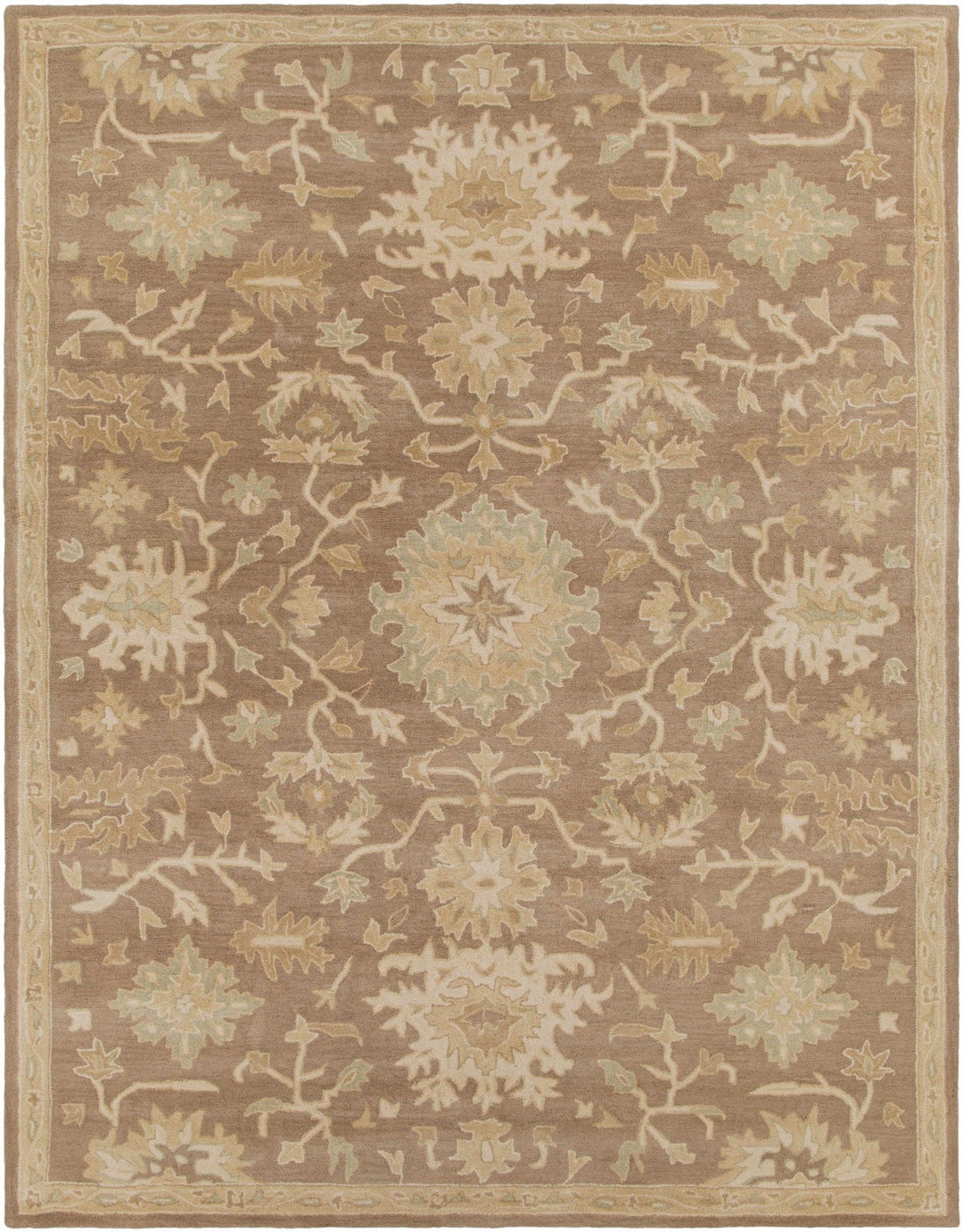 Minto Traditional Brown And Beige Oushak Wool Rug - The Rug Decor