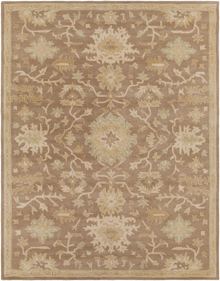 Minto Traditional Brown And Beige Oushak Wool Rug - The Rug Decor