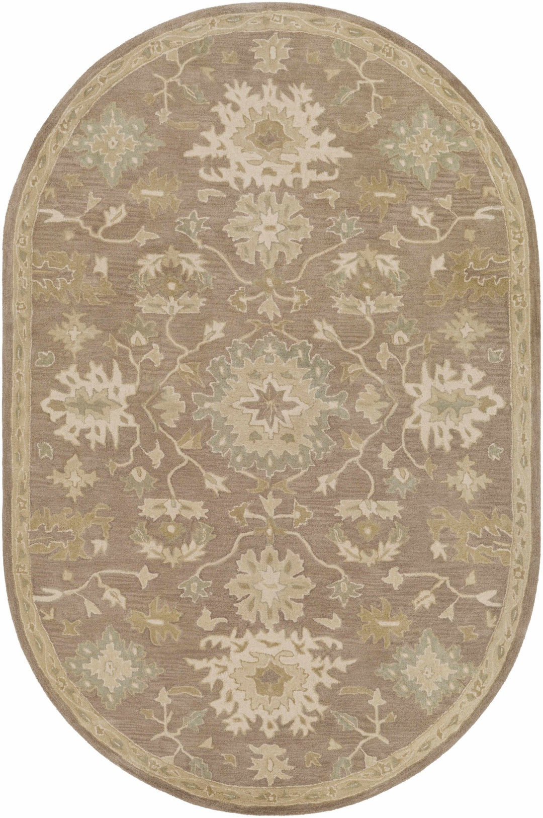 Minto Traditional Brown And Beige Oushak Wool Rug - The Rug Decor