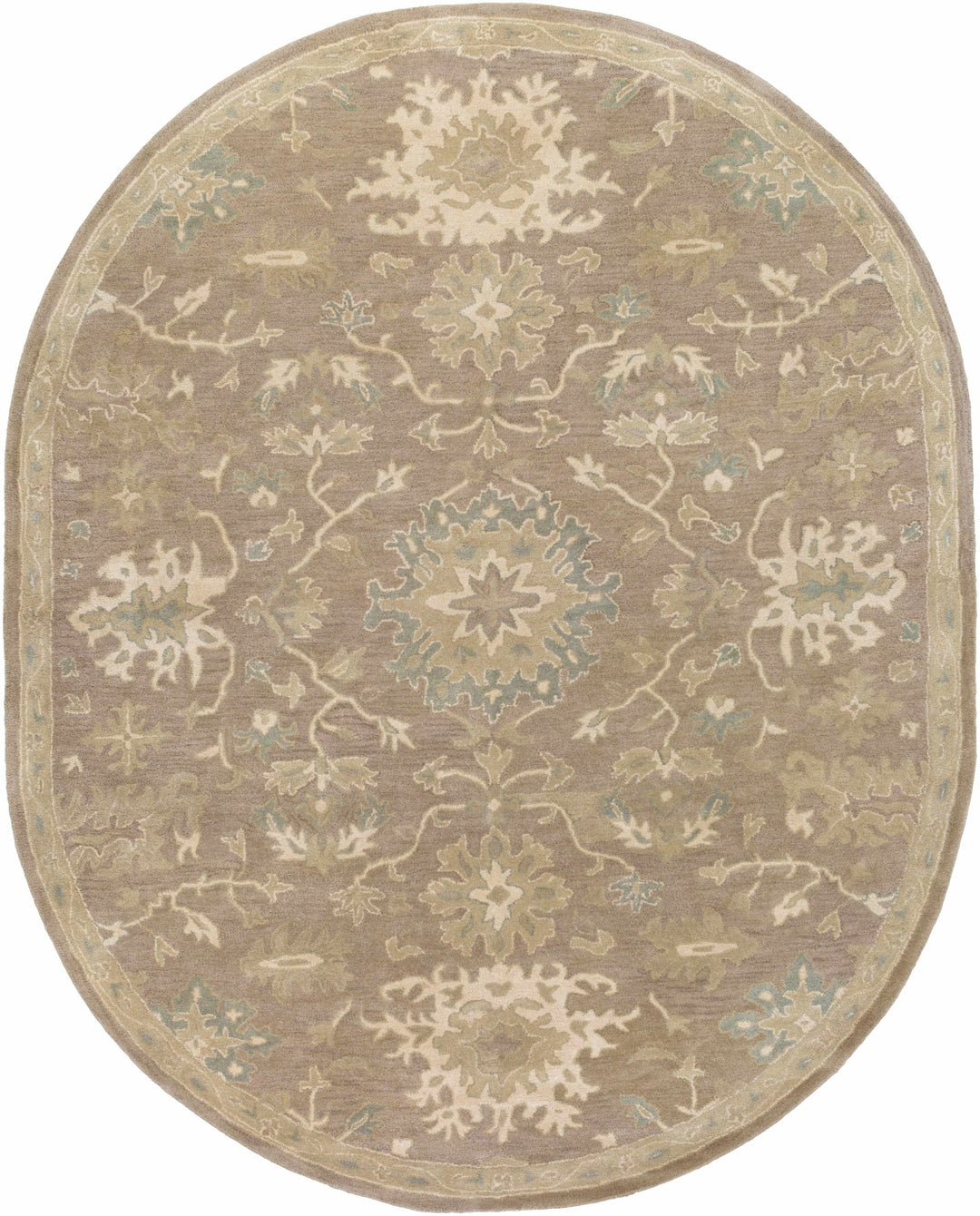 Minto Traditional Brown And Beige Oushak Wool Rug - The Rug Decor