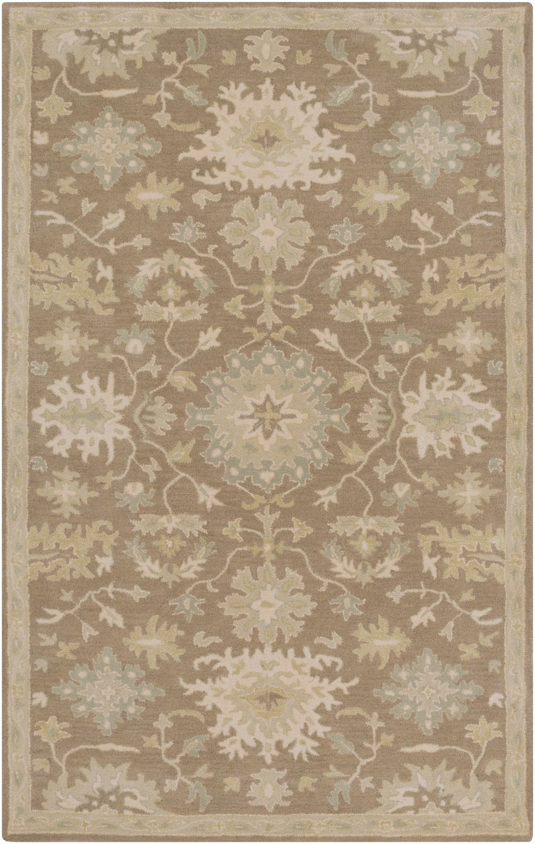 Minto Traditional Brown And Beige Oushak Wool Rug - The Rug Decor