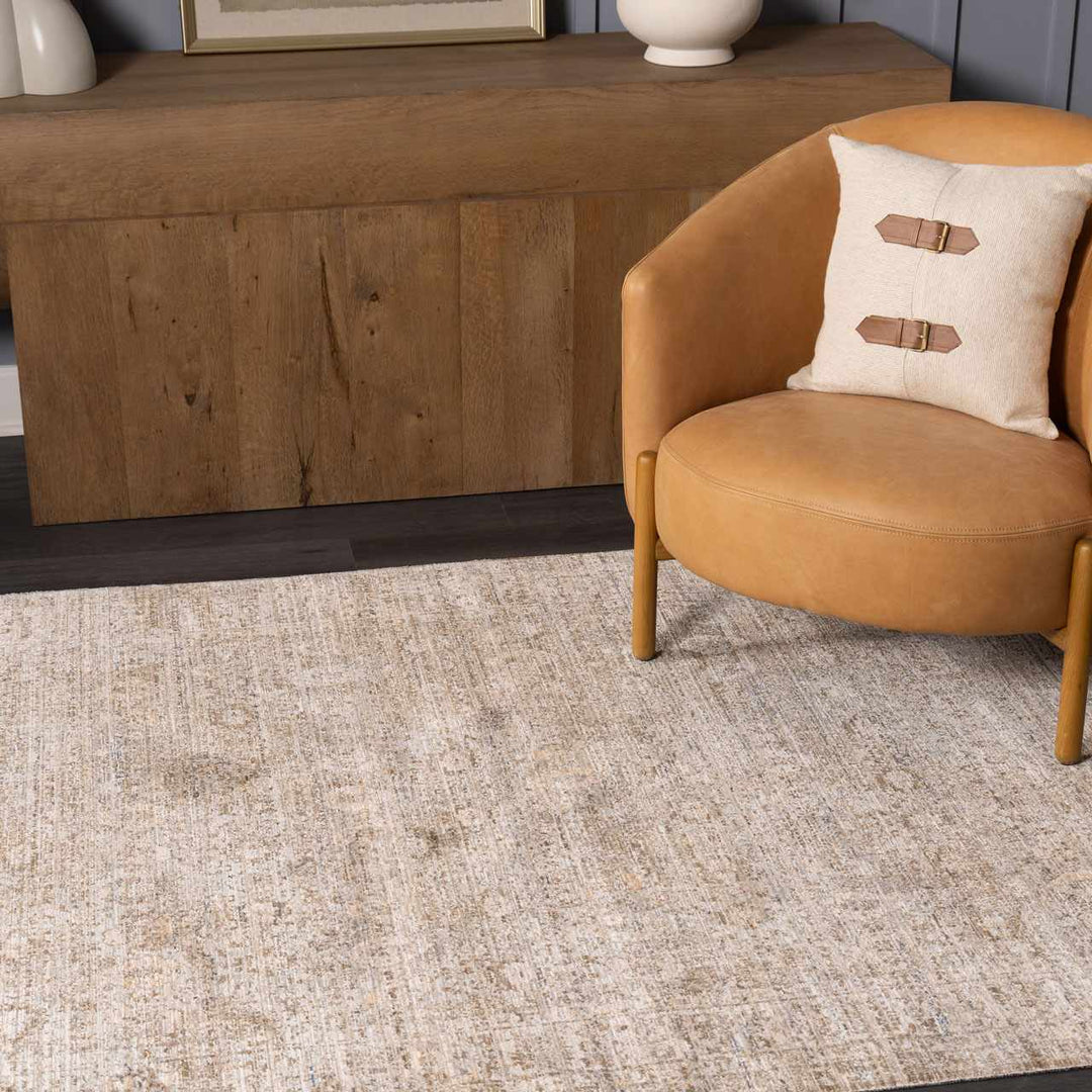 Mirah Traditional Gray And Brown Washable Area Rug - The Rug Decor