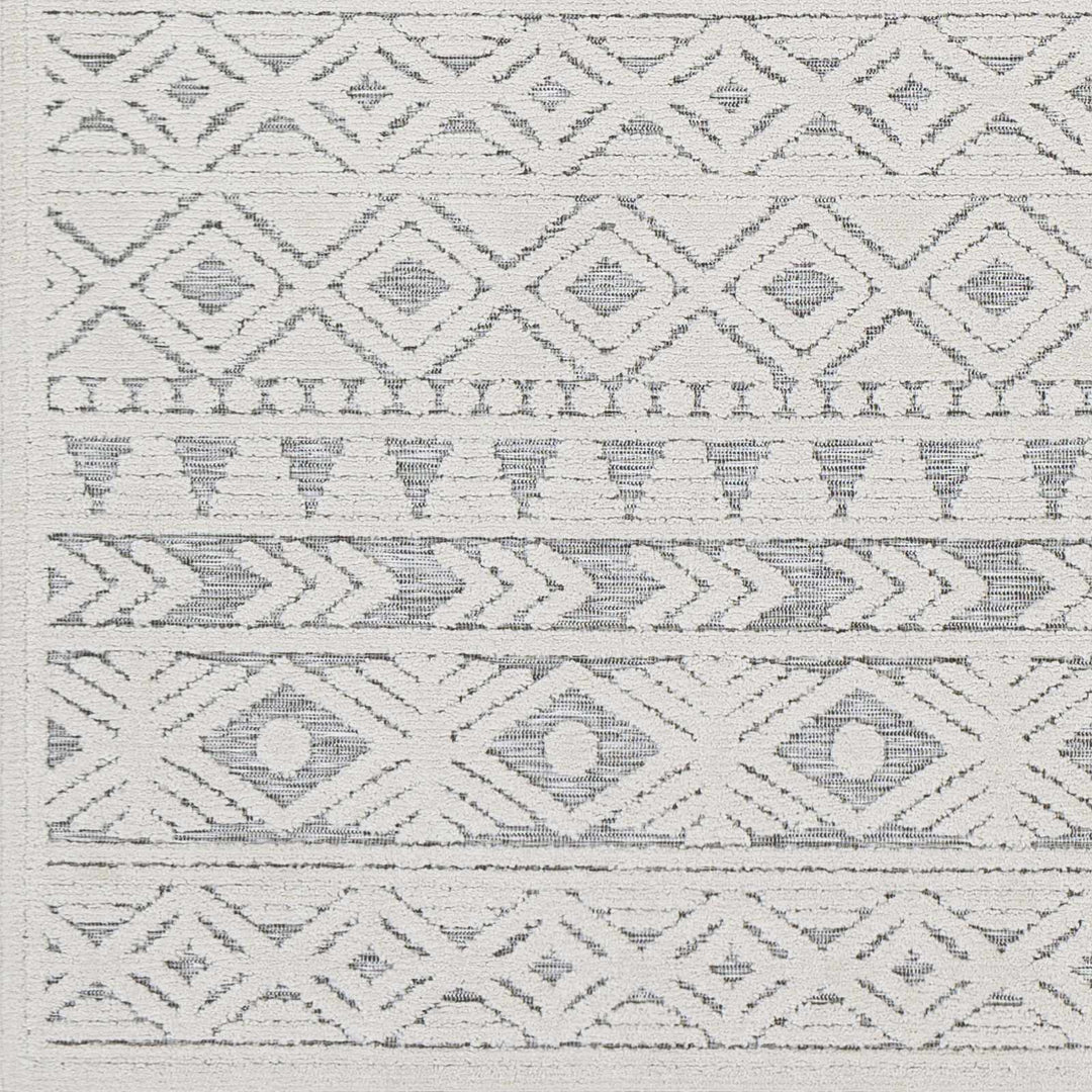 Mirani Ivory And Gray Modern Geometrical Design Outdoor Area Rug