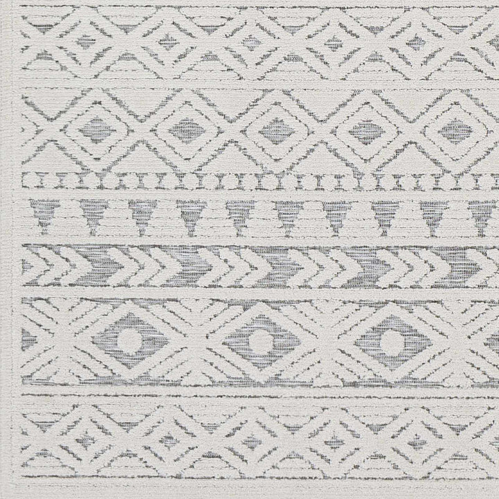 Mirani Ivory And Gray Modern Geometrical Design Outdoor Area Rug