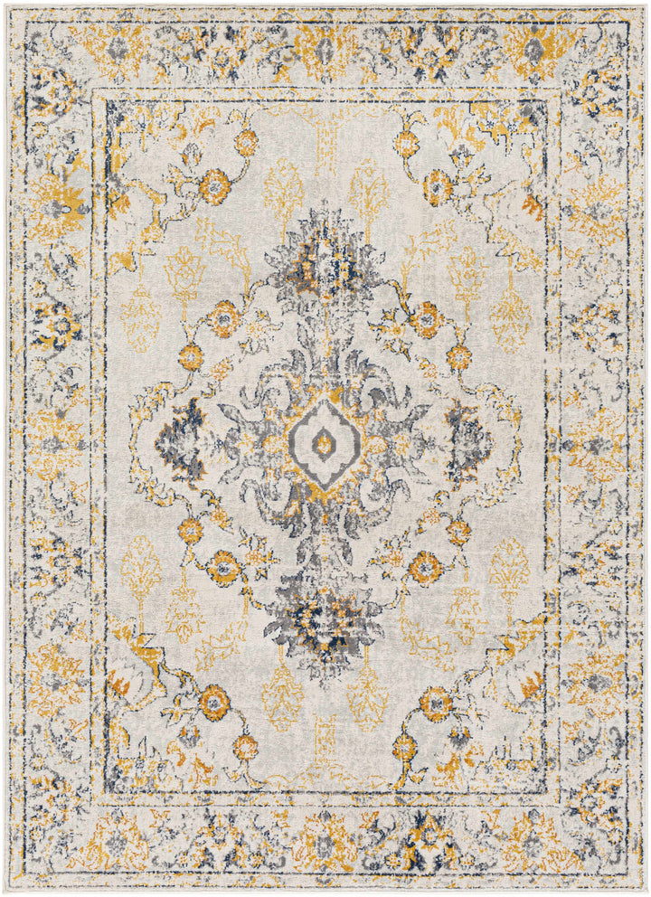 Mistley Traditional Style Yellow And Gray Area Rug