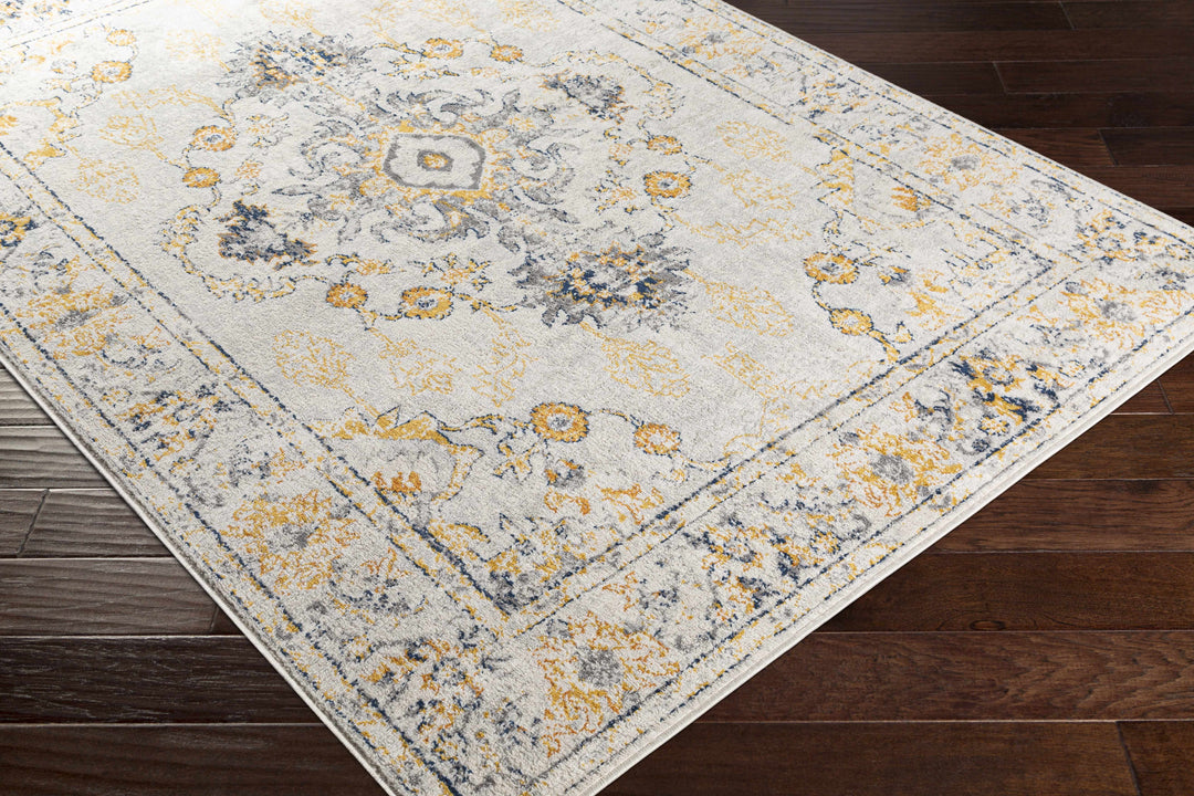 Mistley Traditional Style Yellow And Gray Area Rug