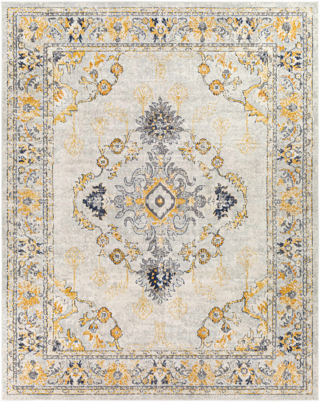 Mistley Traditional Style Yellow And Gray Area Rug