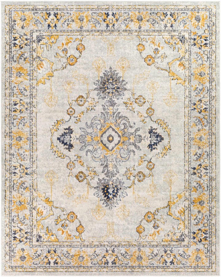 Mistley Traditional Style Yellow And Gray Area Rug