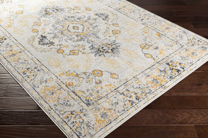 Mistley Traditional Style Yellow And Gray Area Rug - The Rug Decor