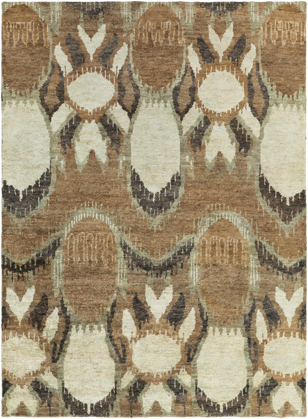 Mitchellville Modern Style Beige And Brown Hand Knotted Area Rug - The Rug Decor