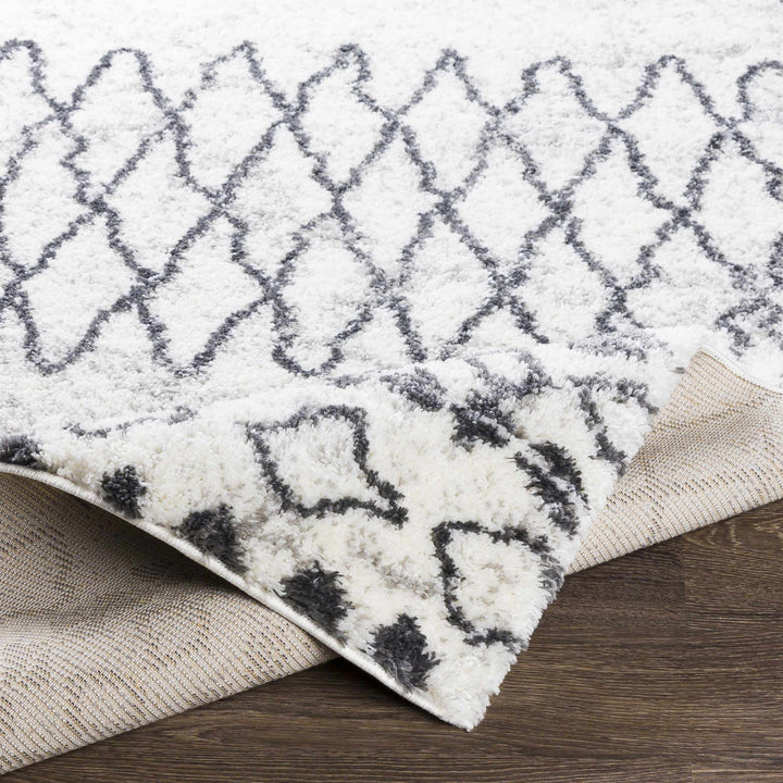 Moulden Modern Geometrical Design Ivory And Charcoal Area Rug