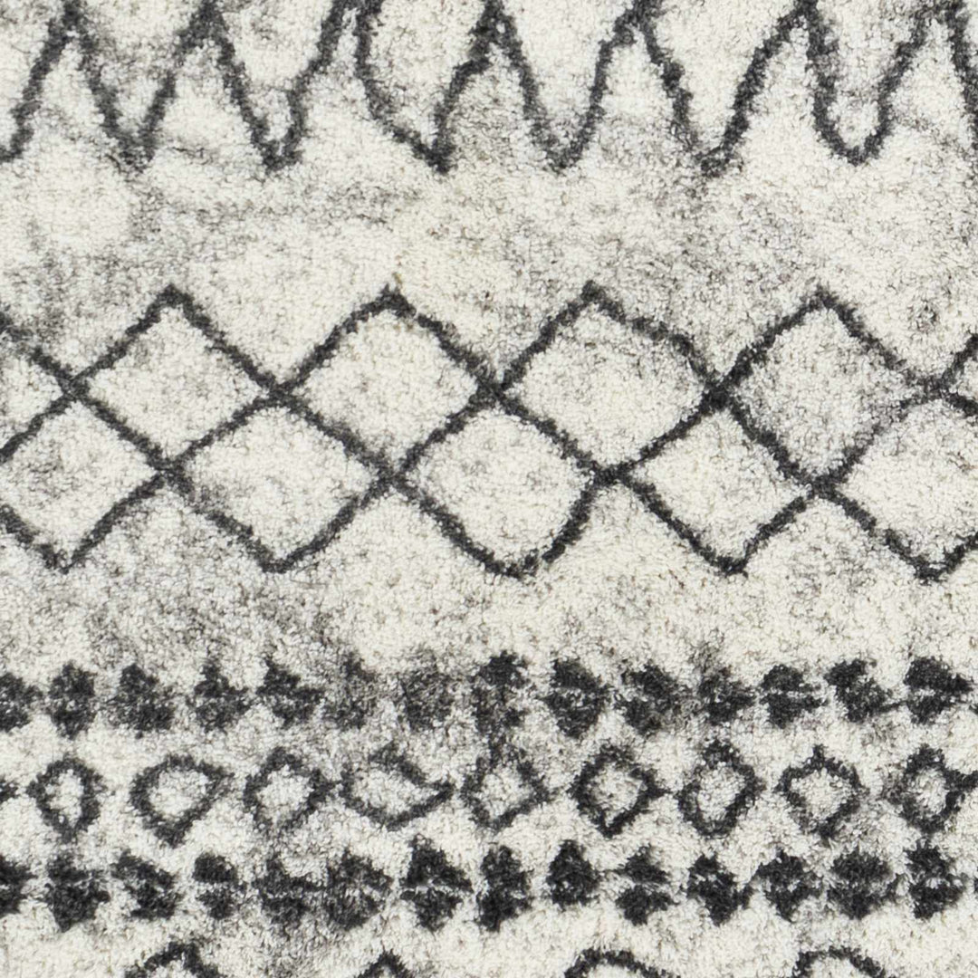 Moulden Modern Geometrical Design Ivory And Charcoal Area Rug