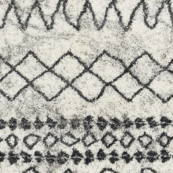 Moulden Modern Geometrical Design Ivory And Charcoal Area Rug