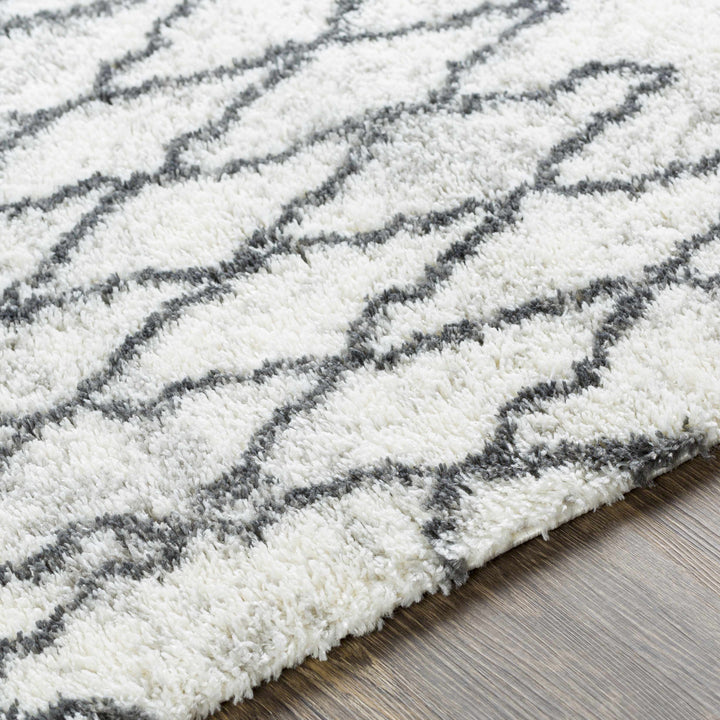 Moulden Modern Geometrical Design Ivory And Charcoal Area Rug