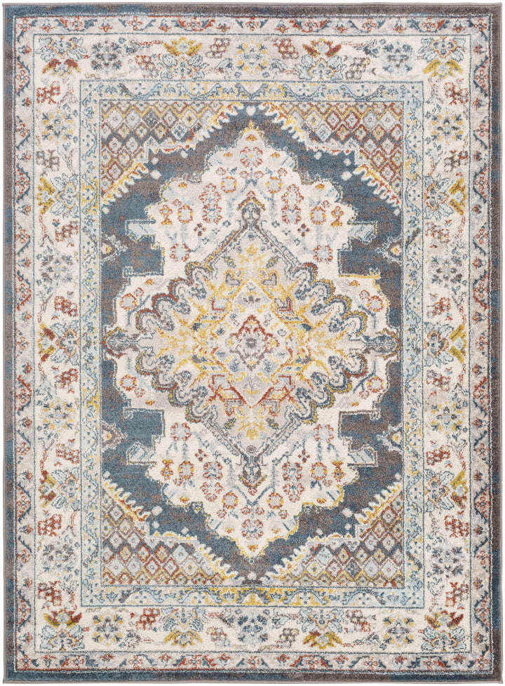 Millican Blue And Ivory Traditional Style Area Rug