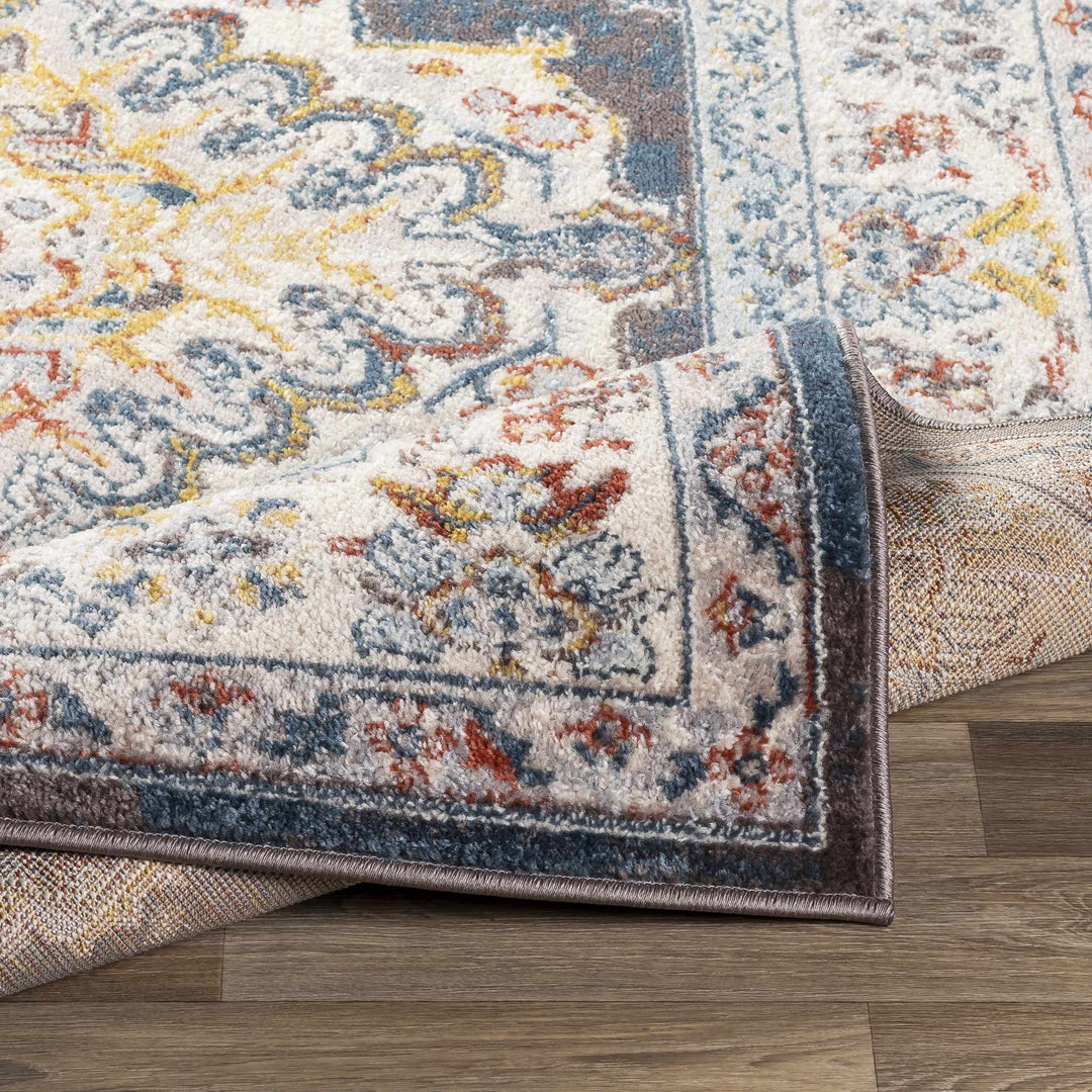 Millican Blue And Ivory Traditional Style Area Rug