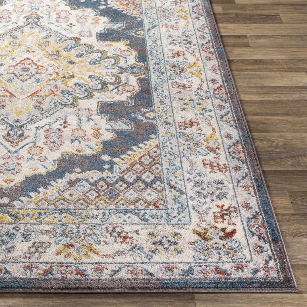 Millican Blue And Ivory Traditional Style Area Rug