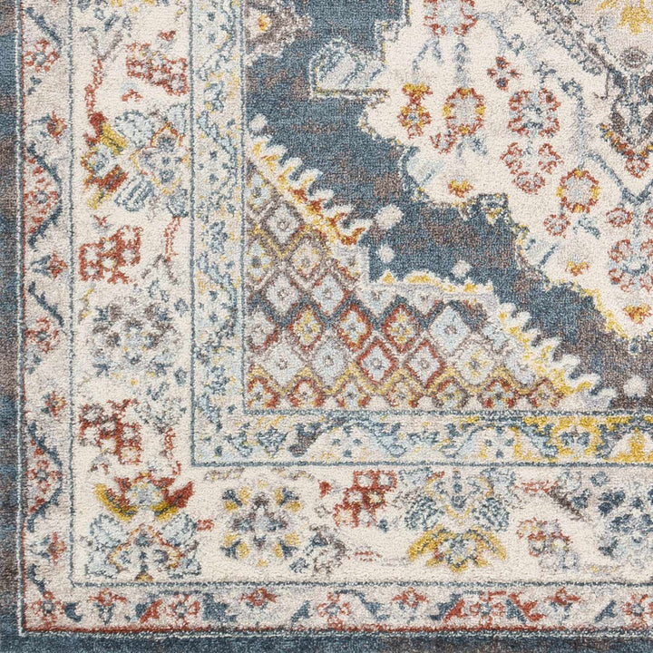 Millican Blue And Ivory Traditional Style Area Rug