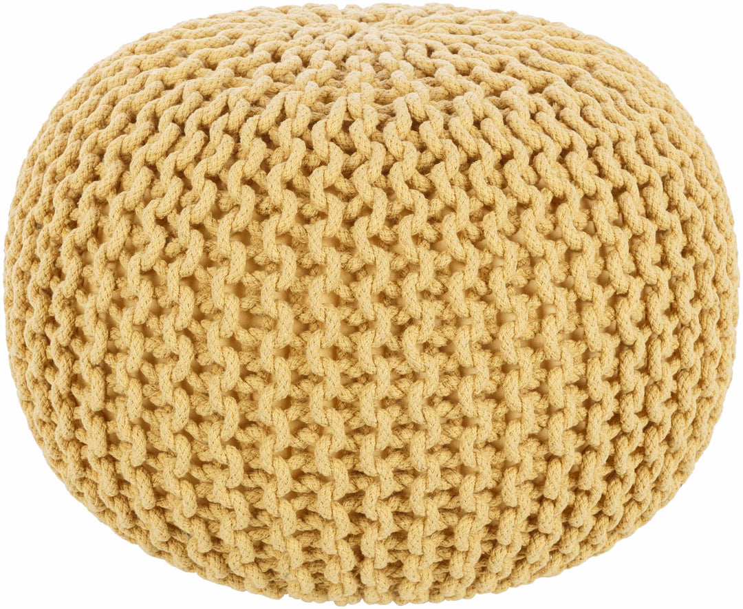 Yablanitsa Mustard Contemporary Cotton Pouf