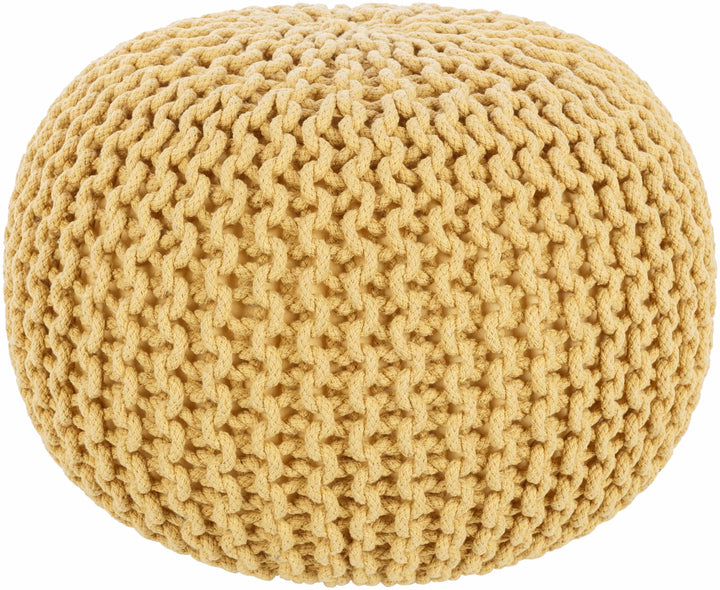 Yablanitsa Mustard Contemporary Cotton Pouf