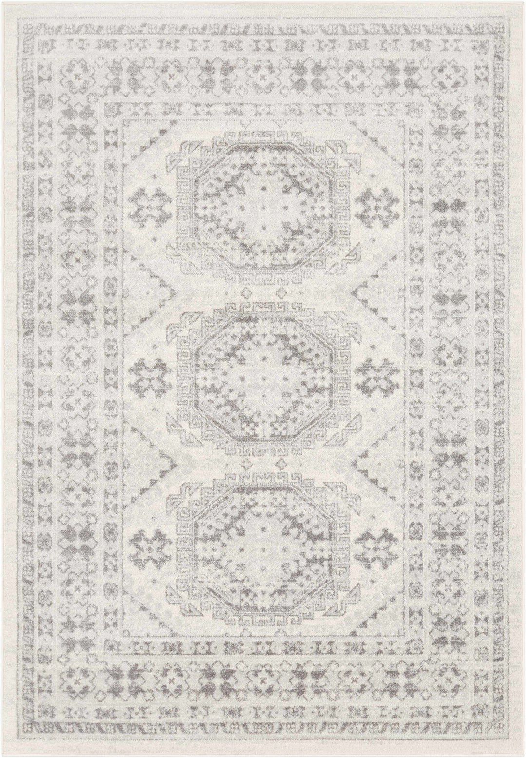 Moundsville Traditional Style Ivory And Gray Area Rug