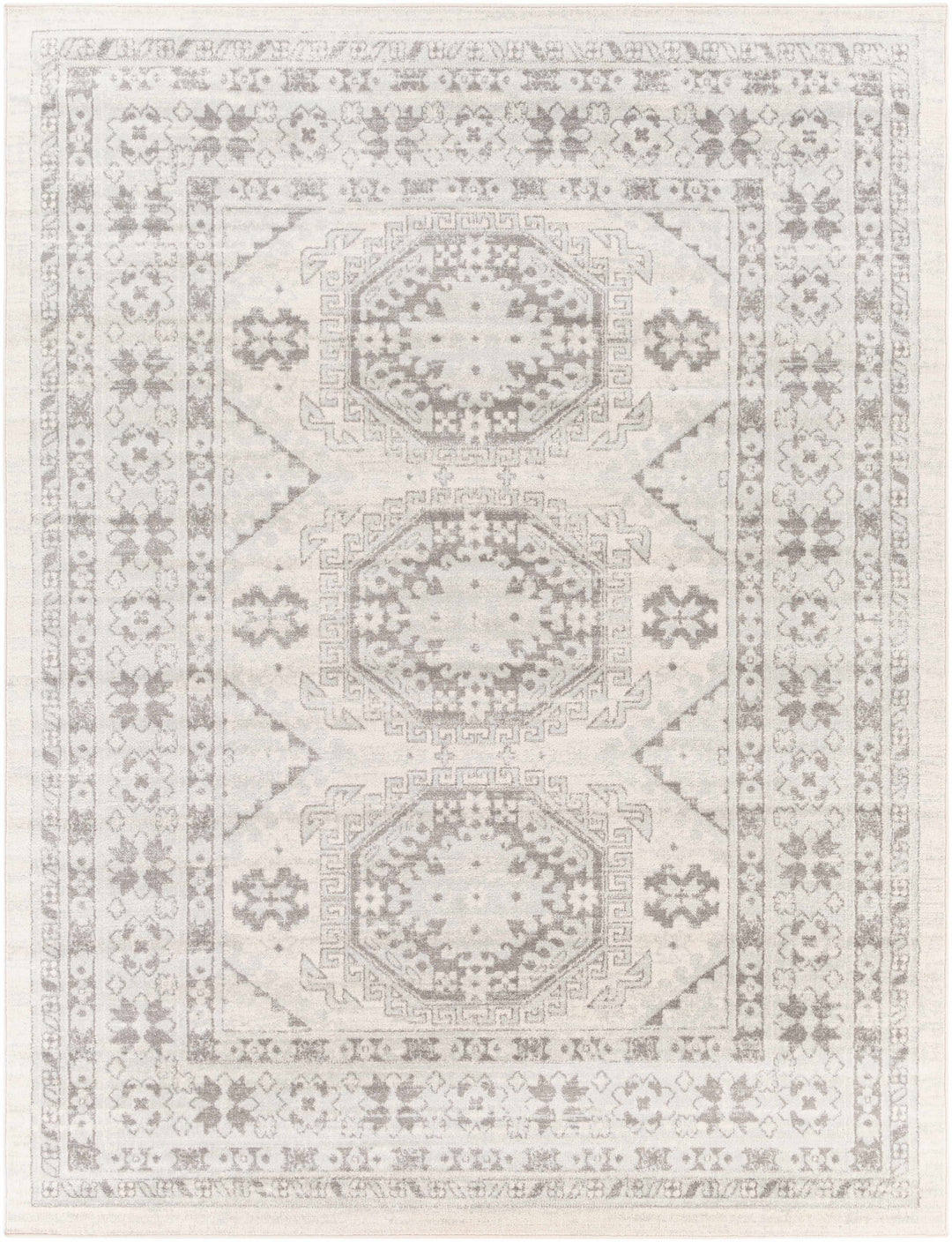 Moundsville Traditional Style Ivory And Gray Area Rug