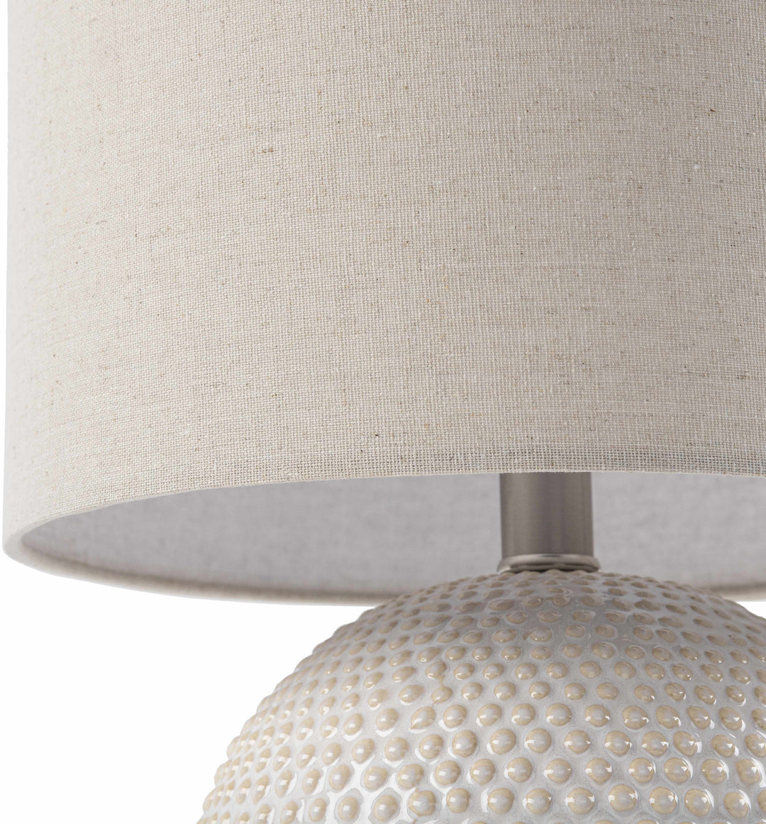 Manaloal Beige Textured Ceramic Table Lamp – Traditional Accent Light