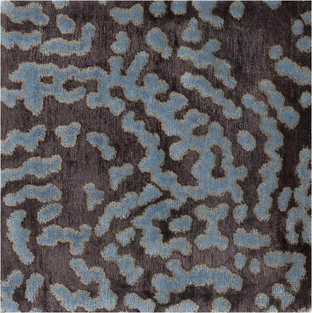 Minneapolis Modern Abstract Black And Gray Hand Knotted Wool Rug