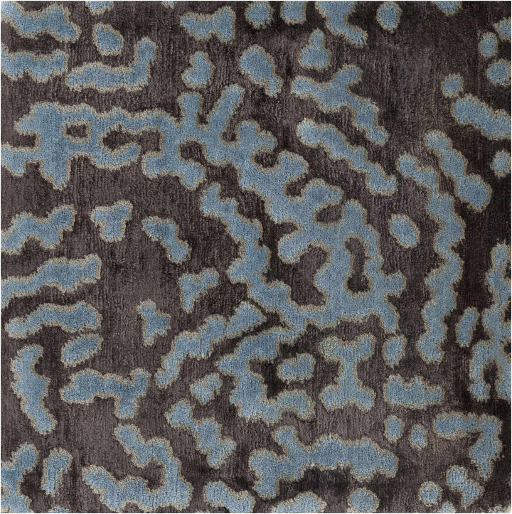 Minneapolis Modern Abstract Black And Gray Hand Knotted Wool Rug