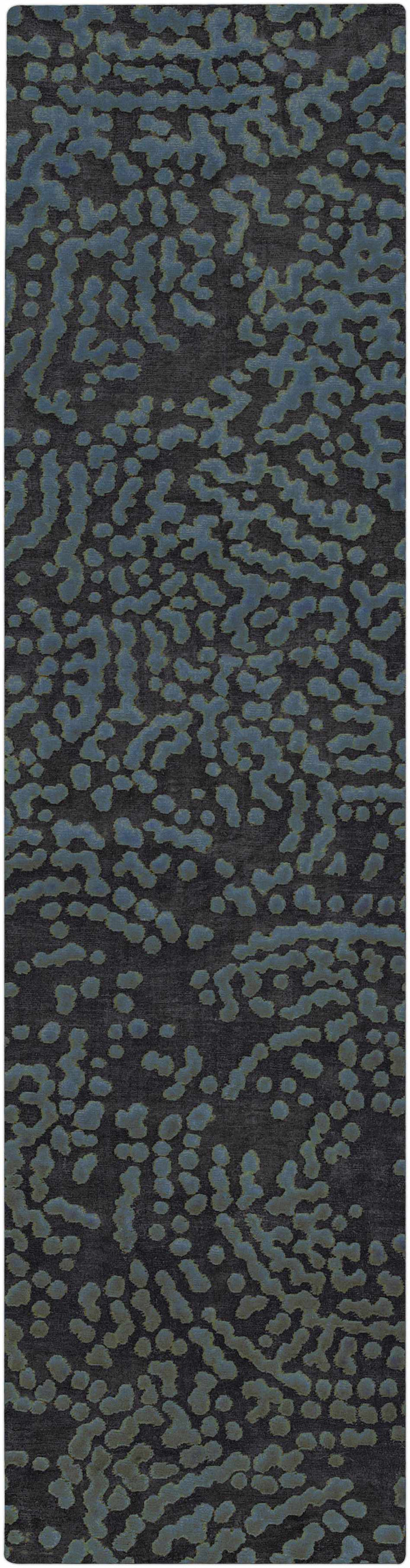Minneapolis Modern Abstract Black And Gray Hand Knotted Wool Rug