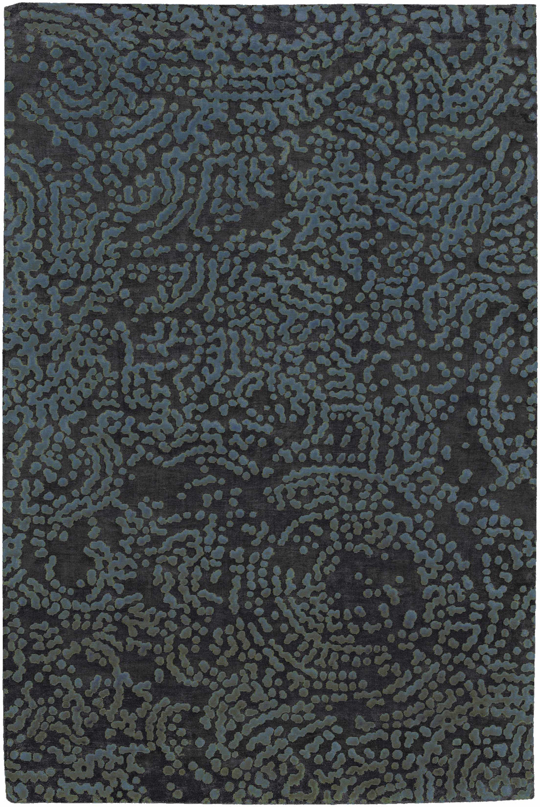 Minneapolis Modern Abstract Black And Gray Hand Knotted Wool Rug