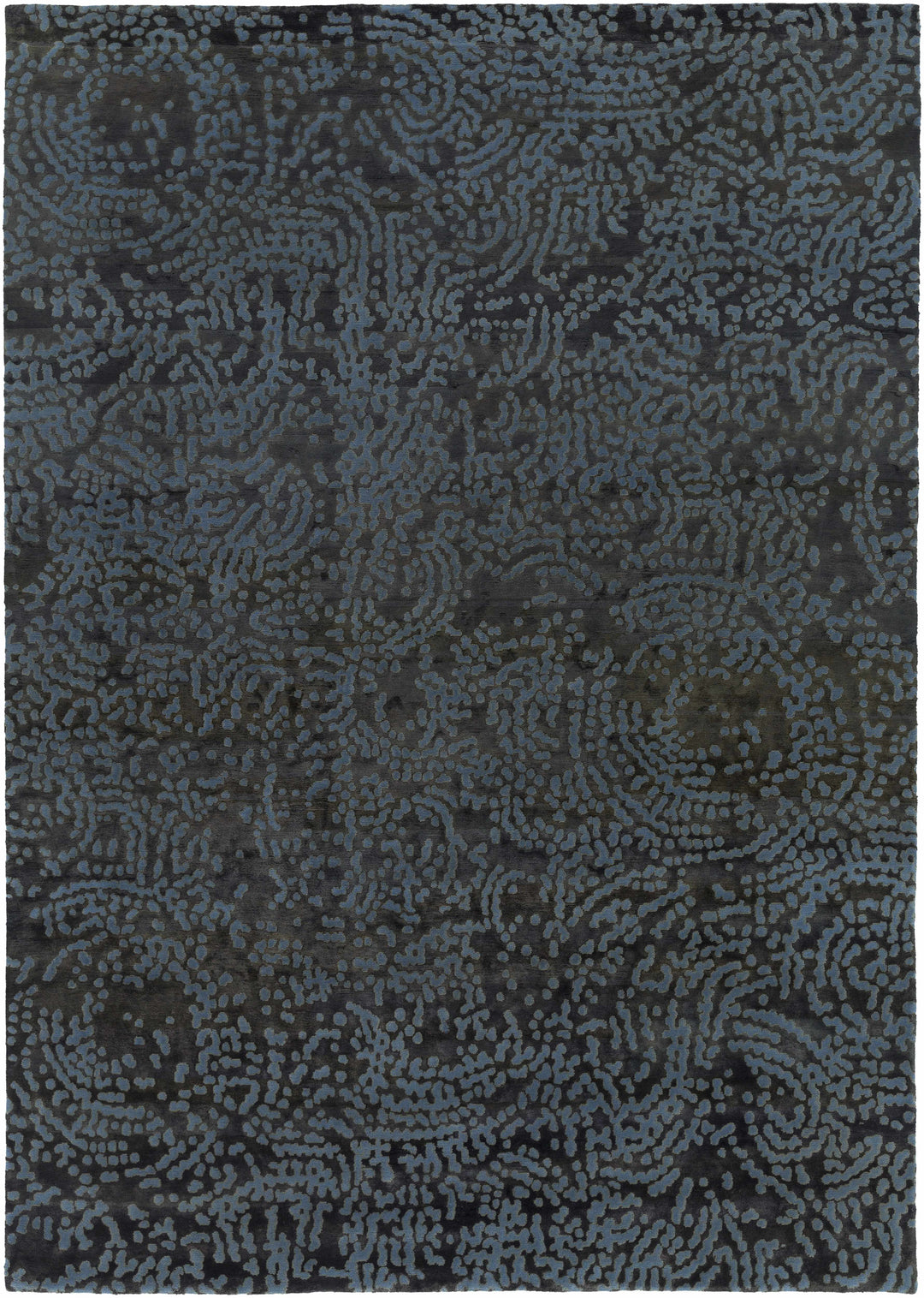 Minneapolis Modern Abstract Black And Gray Hand Knotted Wool Rug