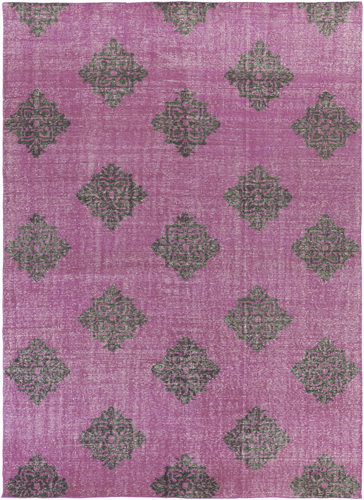 Mina Traditional Style Purple And Green Hand Knotted Area Rug
