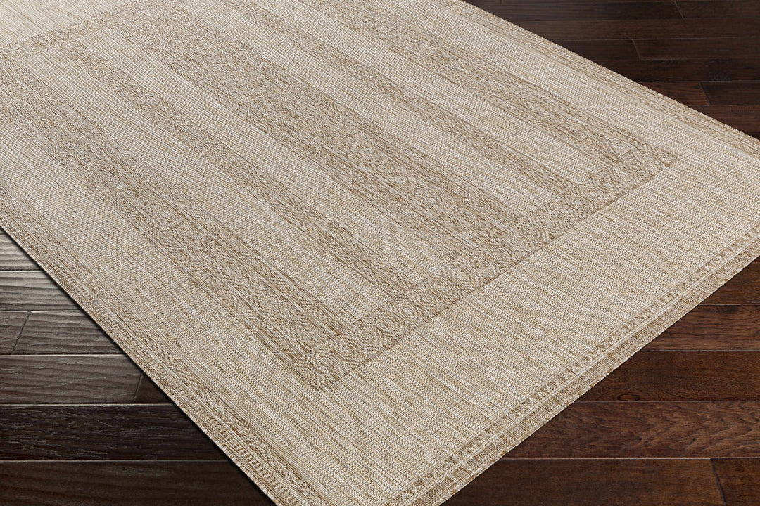 Manorhaven Contemporary Beige And Tan Rug