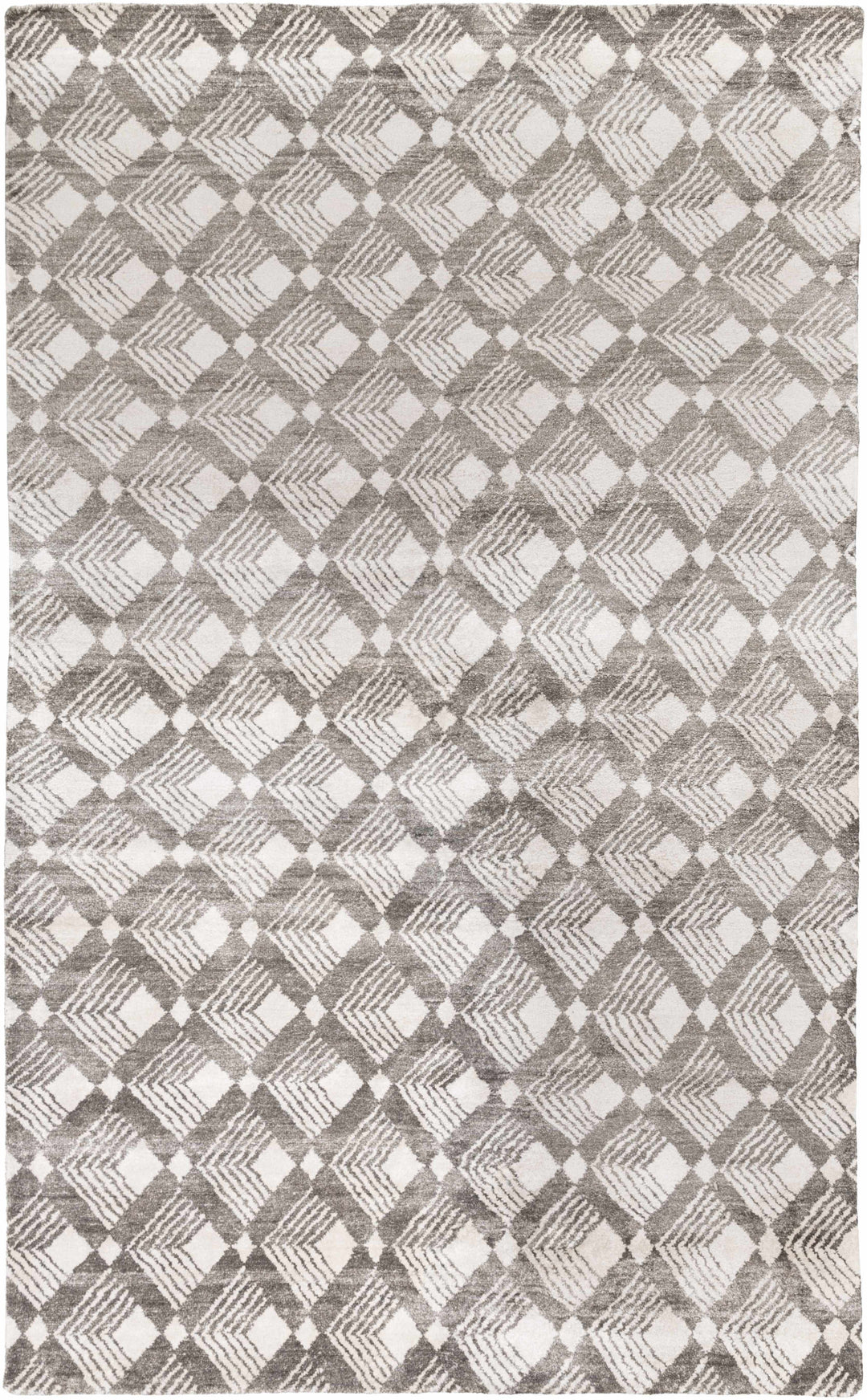Montecito Modern Gray And Ivory Hand Knotted Area Rug