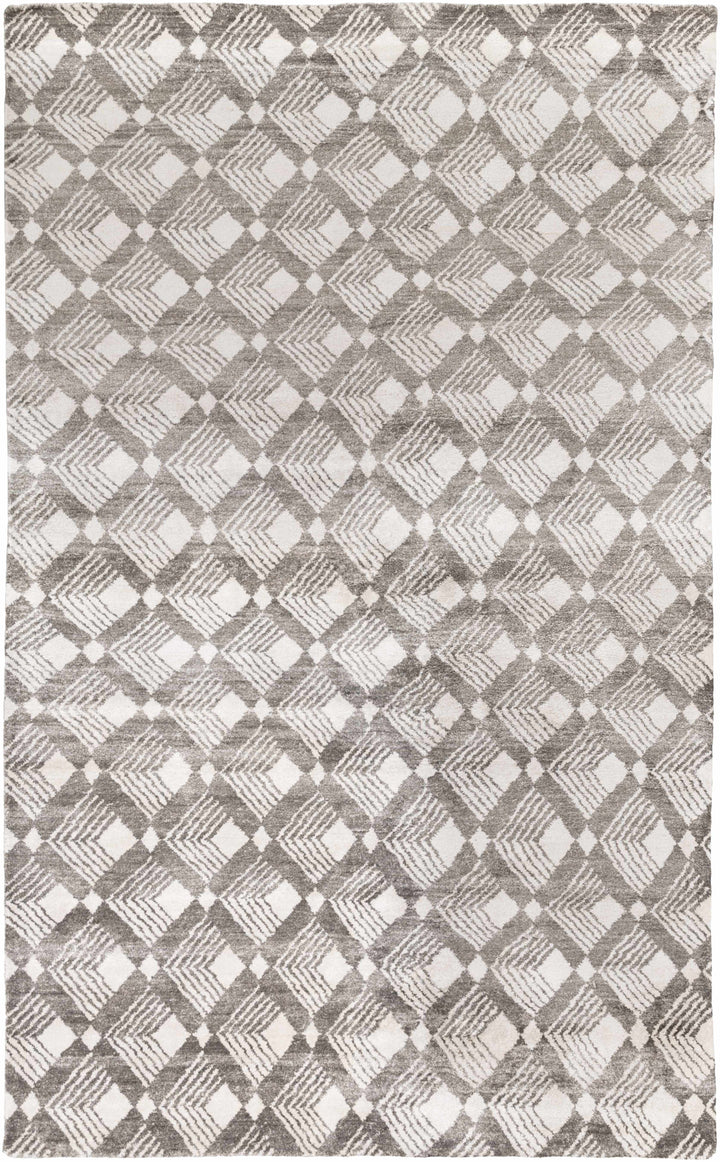 Montecito Modern Gray And Ivory Hand Knotted Area Rug