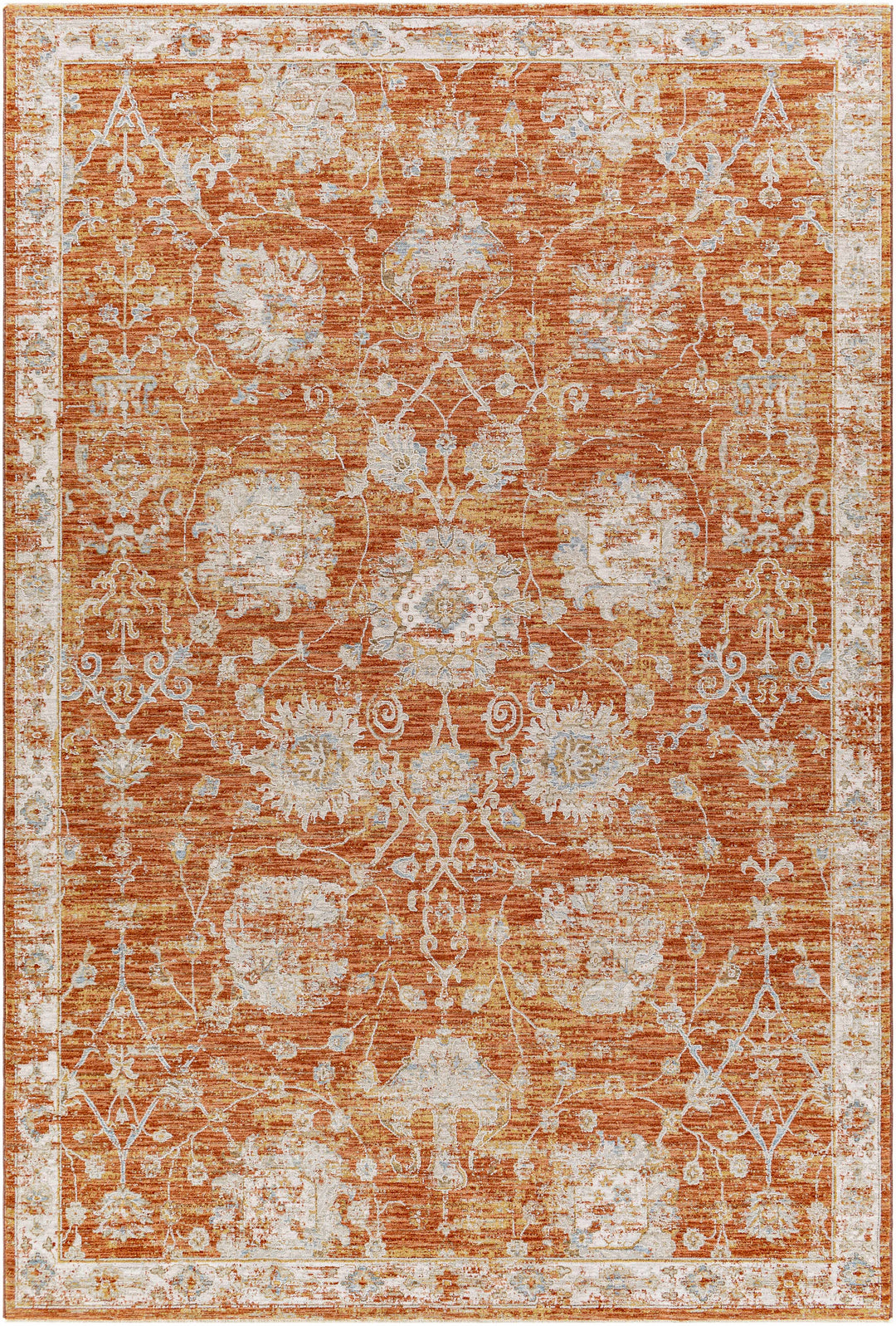 Manawan Traditional Area Rug – Cream, Rust & Olive