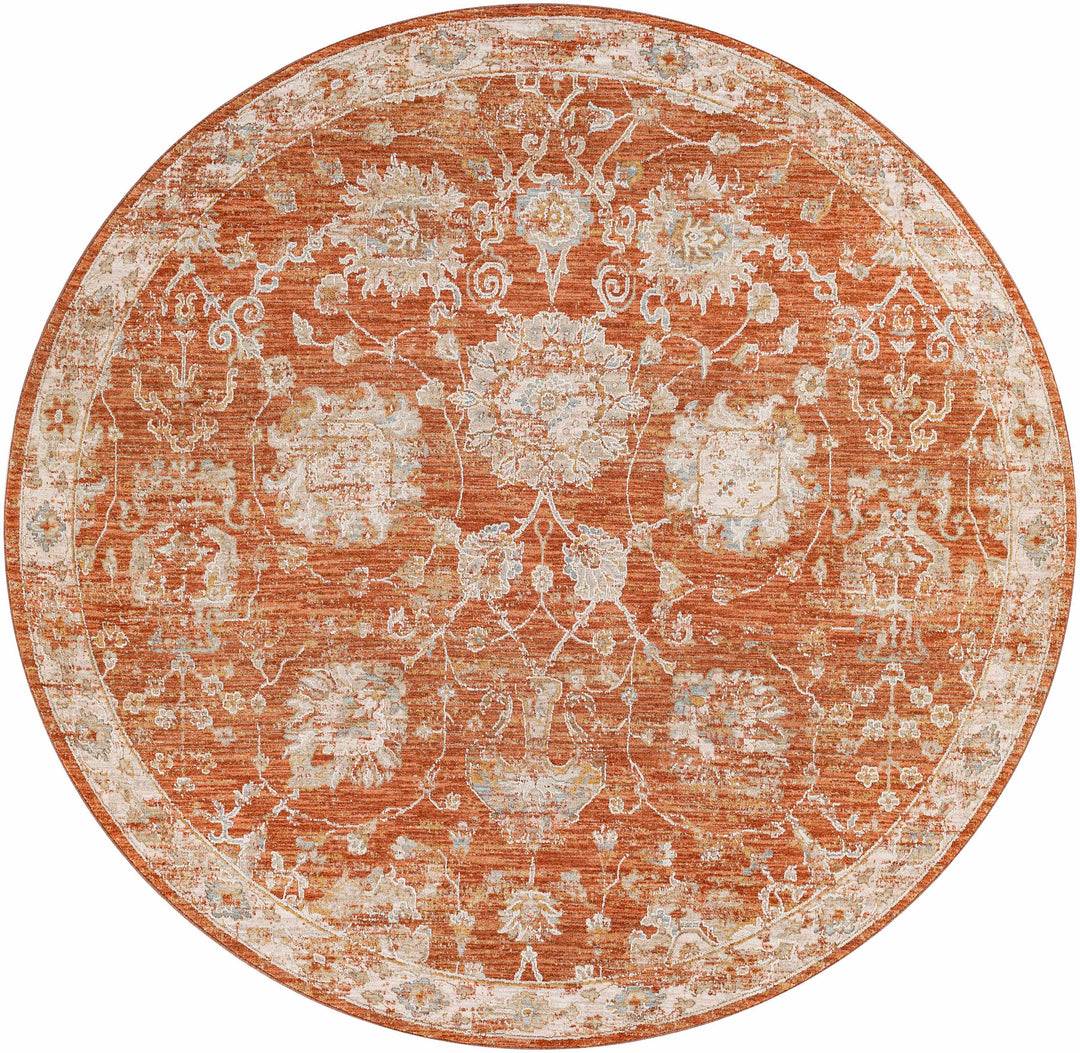 Manawan Traditional Area Rug – Cream, Rust & Olive