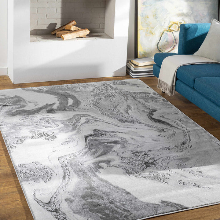 Moana Modern Abstract Design Gray Area Rug