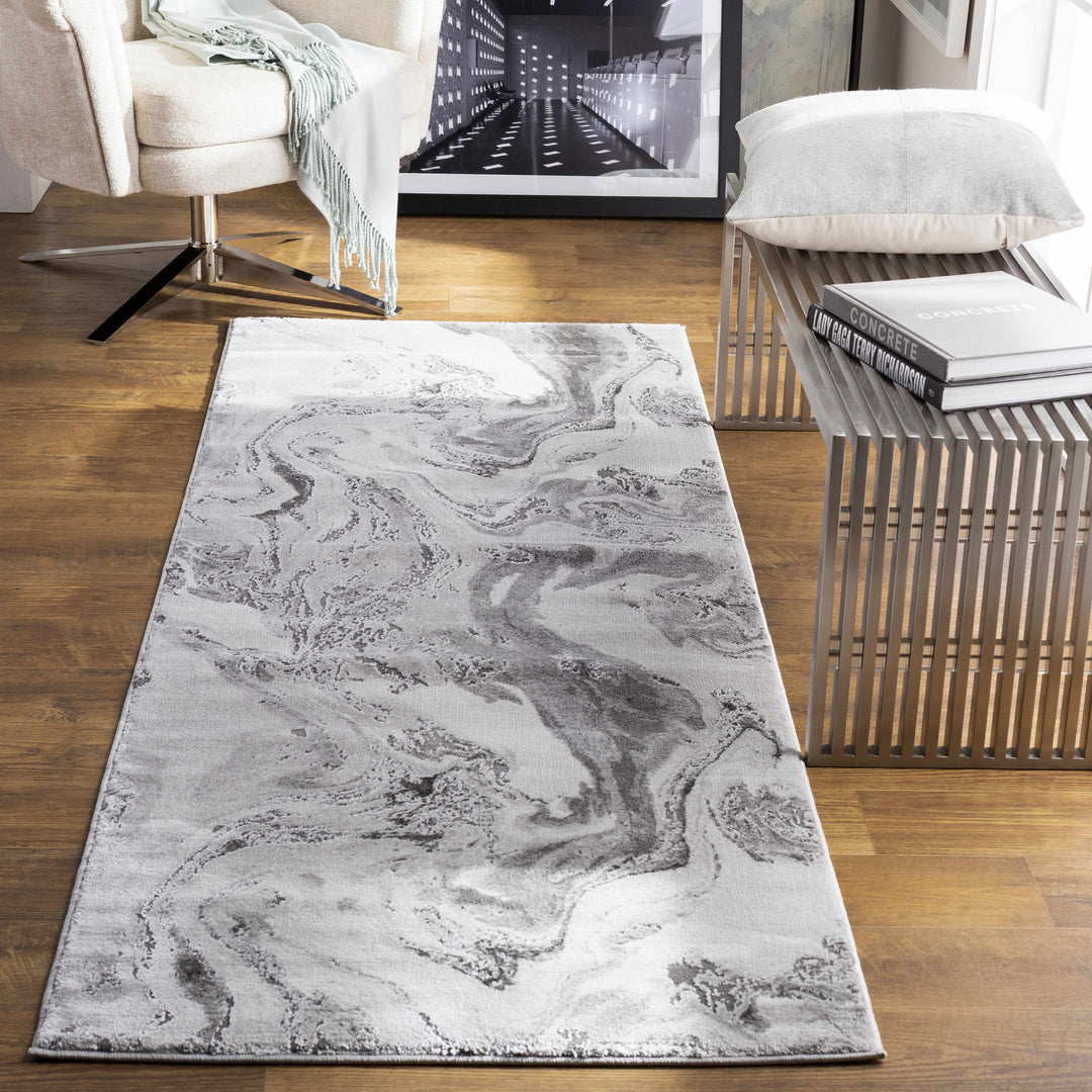 Moana Modern Abstract Design Gray Area Rug