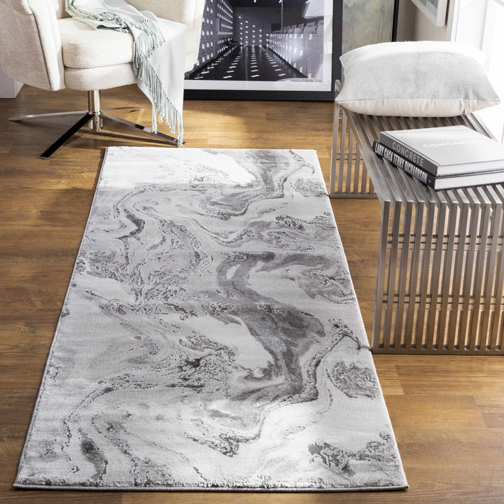 Moana Modern Abstract Design Gray Area Rug