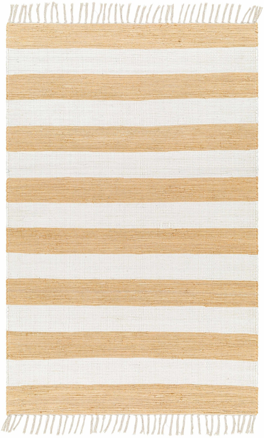 Moby Modern Stripes Camel And Ivory Area Rug - The Rug Decor