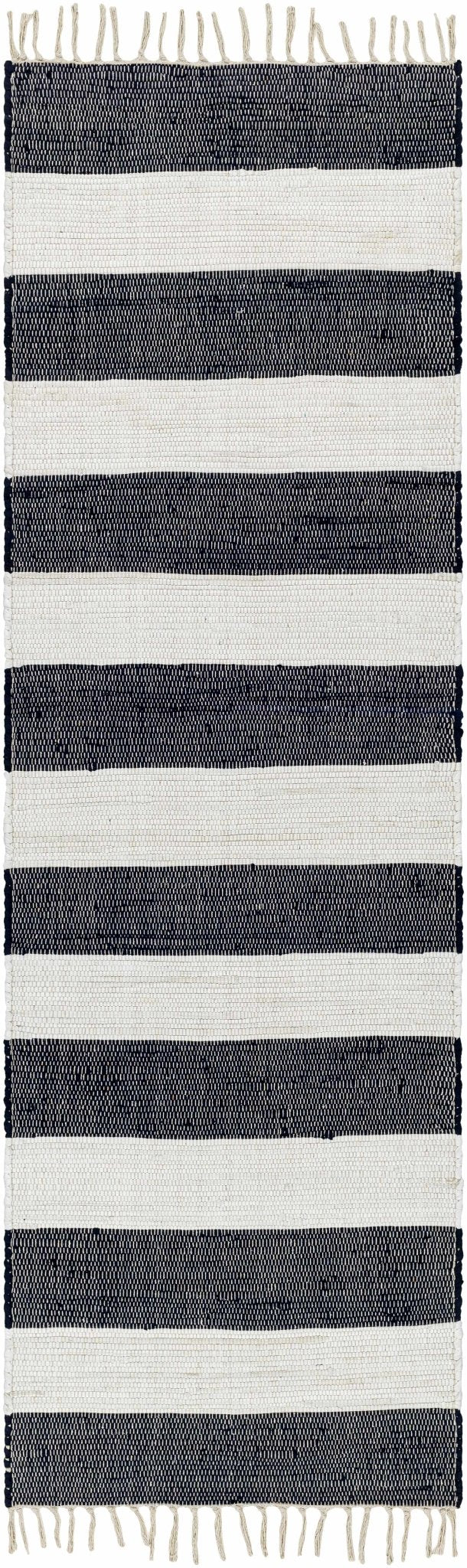 Moby Modern Stripes Charcoal And White Area Rug - The Rug Decor